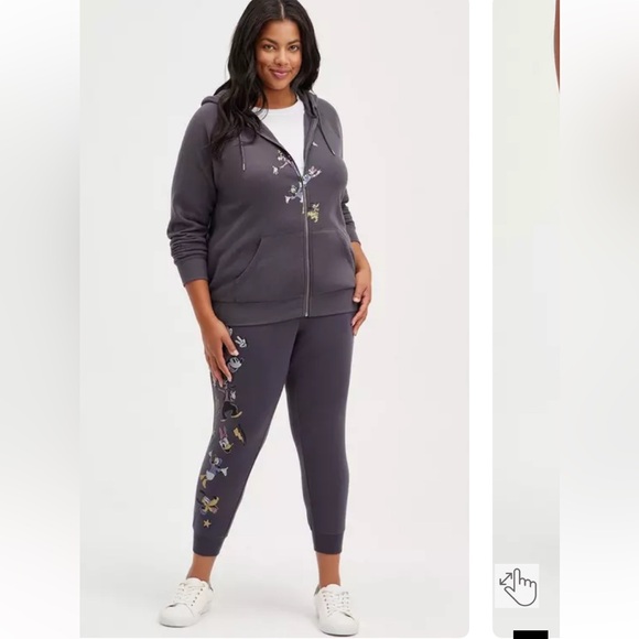 Torrid Disney Mikey & Friends Charcoal Gray Drawstring Jogger Leggings Pants - Picture 3 of 10